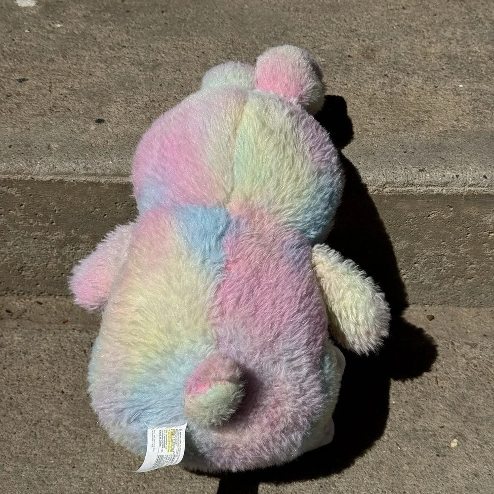 Tyedye‎ Bunny Plush Wearing Bunny Slippers Rainbow Pastel